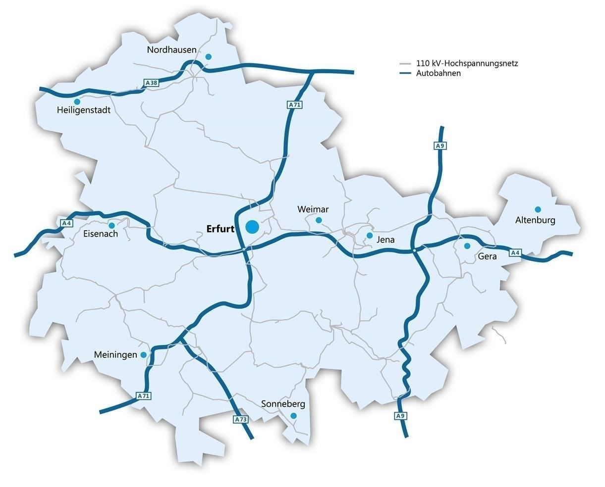 Netzgebiet Strom - Netzgebiete - Über Uns | Thüringer Energienetze